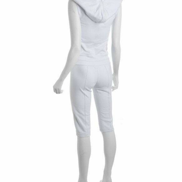 NORMA KAMALI EVERLAST WHITE ZIP FRONT HOODED/CROPP - Picture 2 of 2